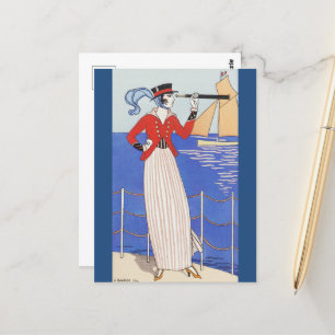 Kostym De Yacht av George Barbier Vykort