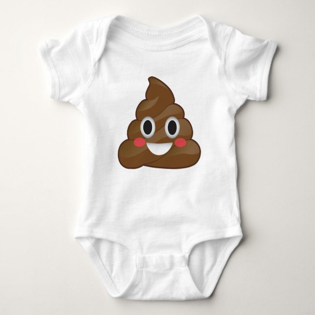 Kostym för baby för toppet Pooper Emoji bajs T-shirt (Framsida)