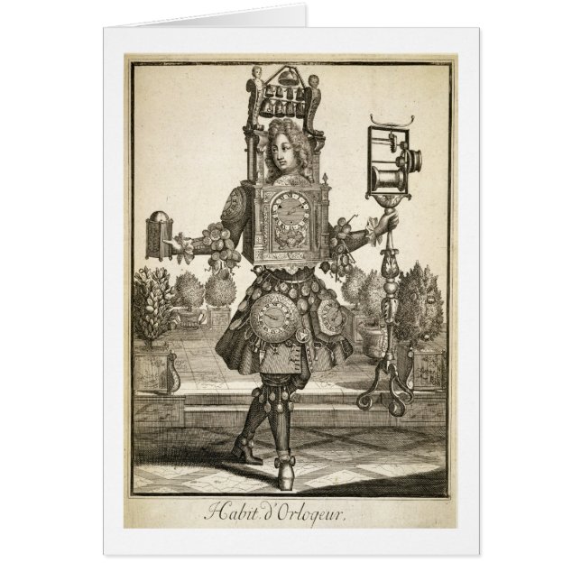 Kostym för en urmakare, pub. av Gerard Valck (1 Hälsningskort (Framsidan)