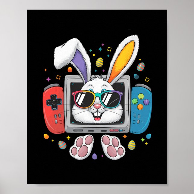 Kostym för Video Game Bunny Eggs påskdag pojke bar Poster (Framsidan)