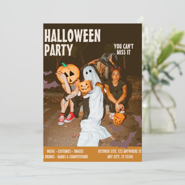 Kostym Halloweenfest,Retro Halloween som går att r Inbjudningar (Stående Fram)