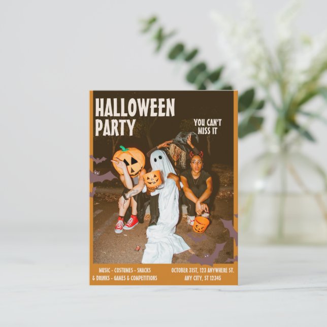 Kostym Halloweenfest,Retro Halloween Vykort (Stående Fram)