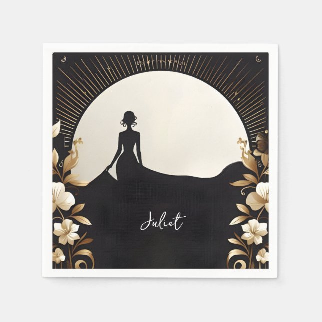 Kostym Herrar Smoking Djärv Svart Kavaj Bröllopsfe Pappersservett (Framsidan)