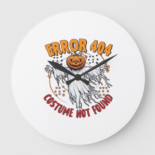 Kostym hittades inte Halloween-pumpa spöke_1 Stor Klocka (Framsida)