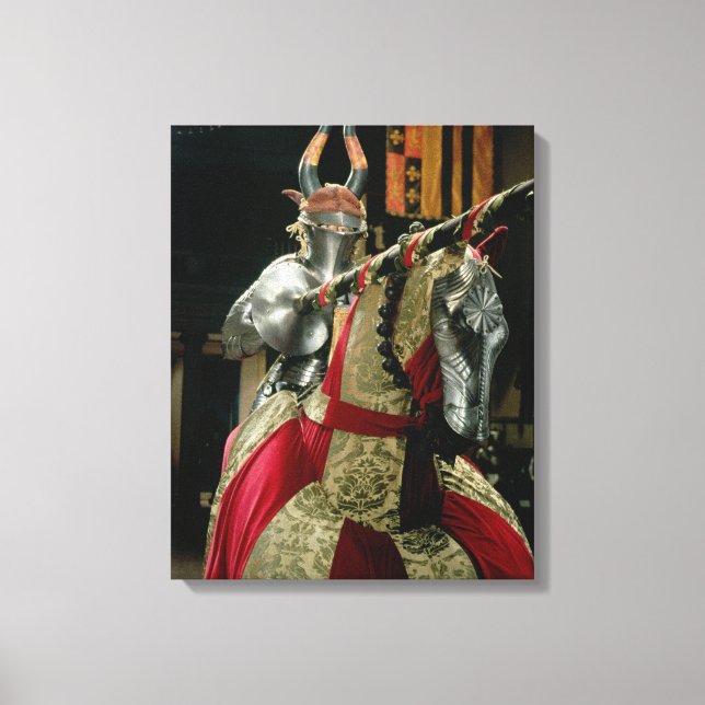 Kostym i armé och matchande hästarmé canvastryck (Framsida)