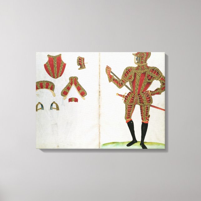 Kostym i Armor för Lord Compton, från 'An Elizabet Canvastryck (Framsida)