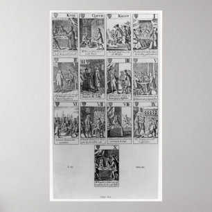 Kostym i Hearts som illustrerar "Plot of Popish" Poster