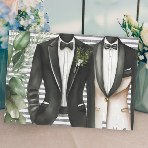 Kostym och Bow Tie Gay Bröllop Inbjudningar