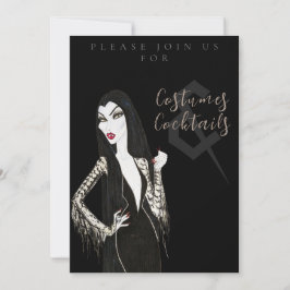 Kostym- och Cocktail Halloween-fest Invitation Inbjudningar