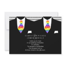 Kostym och Rainbow Tie Gay Bröllop