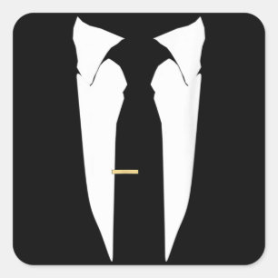 Kostym Tie Bröllop Tuxedo Prom Bachelor Ceremony Fyrkantigt Klistermärke