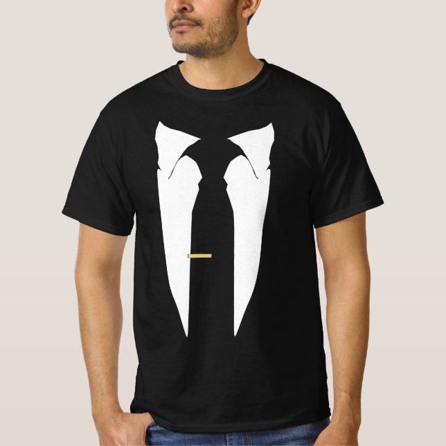 Kostym Tie Bröllop Tuxedo Prom Bachelor Ceremony T Shirt (Framsida)