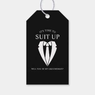 "KOSTYM UP" Black Kostym och Tie Groomsman Frieri Presentetikett