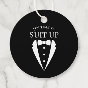 "KOSTYM UP" Black Tuxedo Kostym Groomsman Frieri Gåvor Etiketter