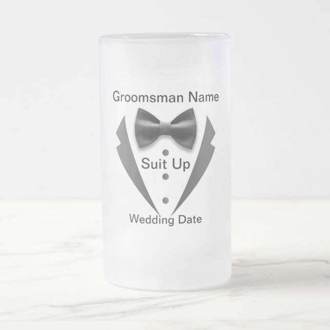 Kostym Up Groomsman Frosted Glass Mugg (Center)