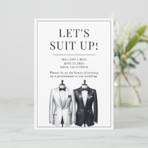 Kostym up Groomsman Usher Best Man Tuxedo-inbjudan Inbjudningar