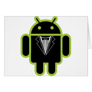 Kostym upp Androidgrönt Hälsningskort