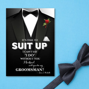 Kostym upp Groomsman Tuxedo-inbjudan Inbjudningar