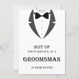 Kostym upp om det är min Groomsman Frieri kort
