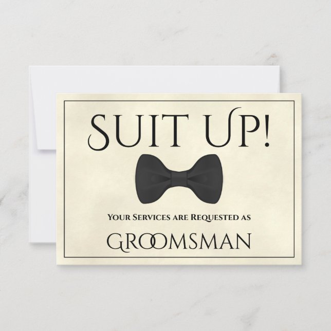 Kostym upp som min Groomsman, som är marmorerad el Kort (Framsida)