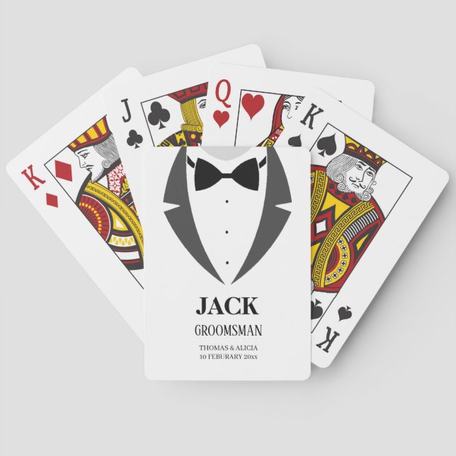 Kostym upp som mina bästa Groomsman-spelkort Casinokort (Baksidan)