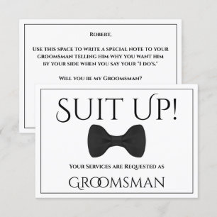 Kostym upp som mitt Groomsman-kort Kort