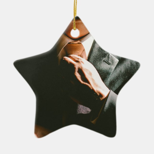 Kostymaffärsmantien skuggar verkställer julgransprydnad keramik (Framsidan)