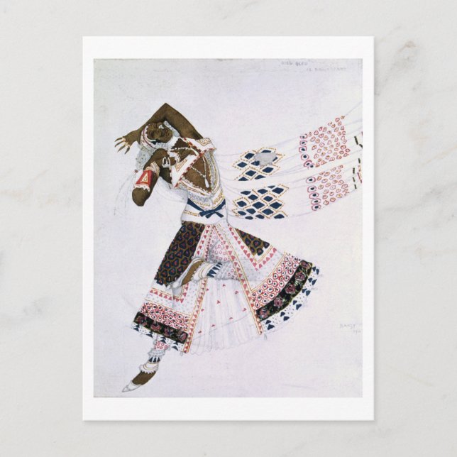 Kostymdesign från Le Dieu Bleu, 1911 (färg litogra Vykort (Framsida)