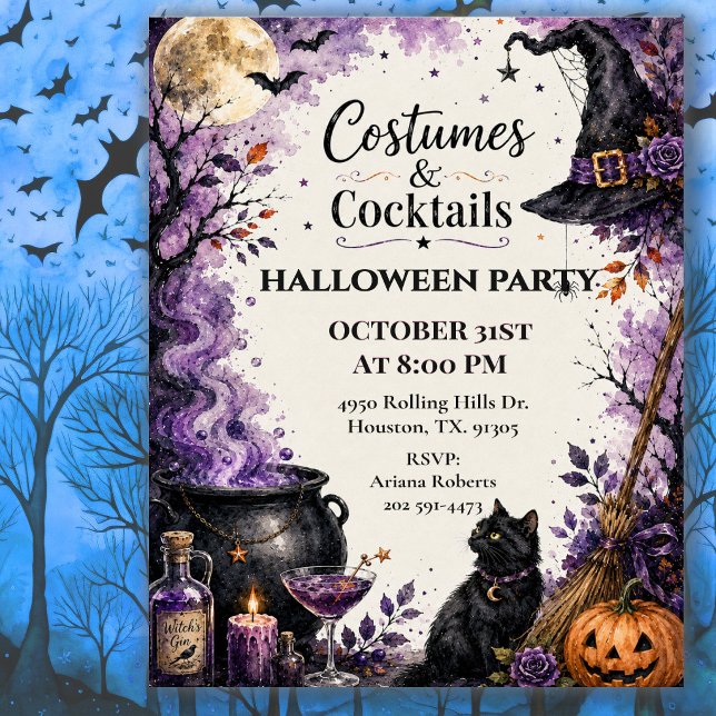 Kostymer Cocktail Halloween Festfirande Inbjudningar (Skapare uppladdad)