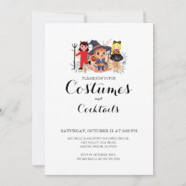 Kostymer & Cocktail Halloween-inbjudan till fest Inbjudningar