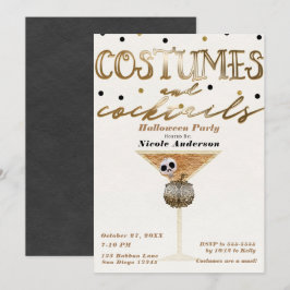 Kostymer & Cocktails Elegant Chic Halloweenfest Inbjudningar