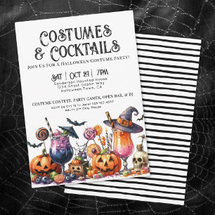 Kostymer & Cocktails Halloweenfest Inbjudningar