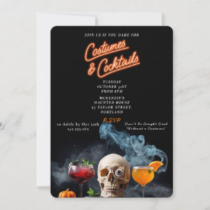 Kostymer & Cocktails Halloweenfest Invitation Sk Inbjudningar