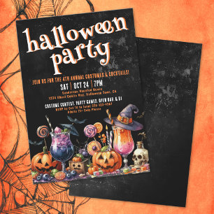 Kostymer Och Cocktail Adult Halloweenfest Inbjudningar