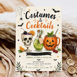 Kostymer Och Cocktail Halloweenfest Inbjudningar