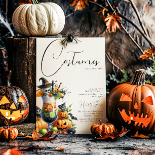 Kostymer Och Cocktailar Vuxen Halloweenfest Inbjudningar