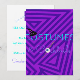Kostymer och cocktails Halloween-fest-inbjudan Inbjudningar