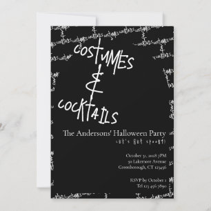 Kostymer och cocktails Halloween Inbjudningar