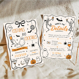 Kostymer och cocktails Halloweenfest Inbjudningar