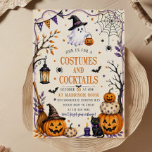 Kostymer och cocktails vuxen halloweenfest