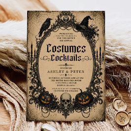 Kostymer och cocktails vuxen halloweenfest inbjudningar