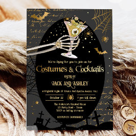Kostymer och cocktails vuxen halloweenfest inbjudningar