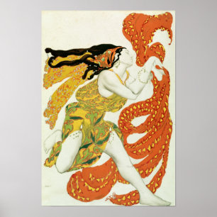 Kostymera designen för en bacchante i 'Narcisse Poster