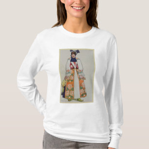 Kostymera designen för en bondaktig kvinna, från t shirt