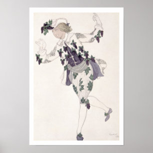 Kostymera designen för paget av den felika lilan, poster