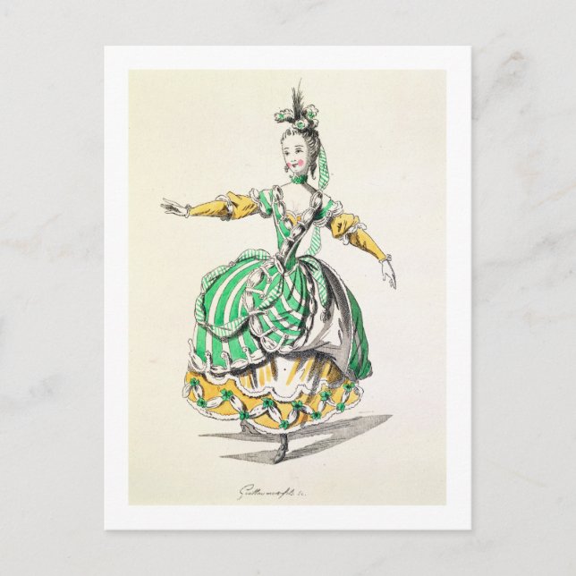 Kostymera designen för Phrygienne, i Dardanus, en Vykort (Framsida)