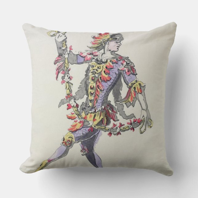 Kostymera designen för Triton, i en 17th Kudde (Framsida)