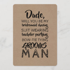 Kostymklädd bröllesgäst rolig frieri inbjudningar