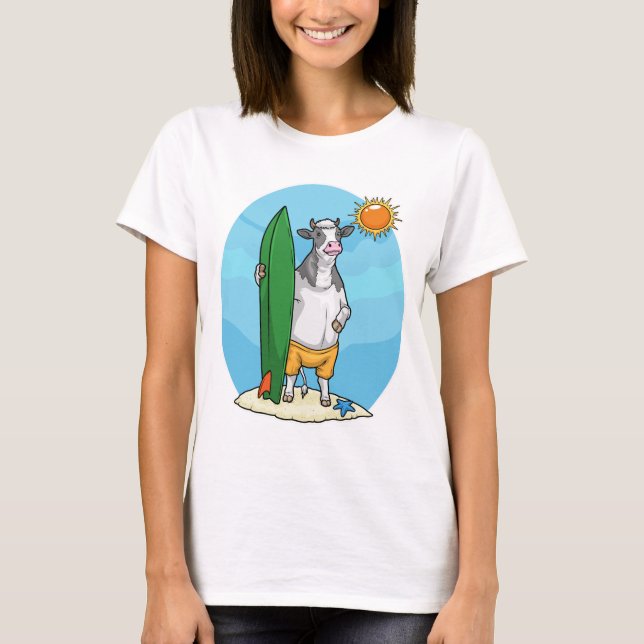 Kosurfbräda sommar t shirt (Framsida)