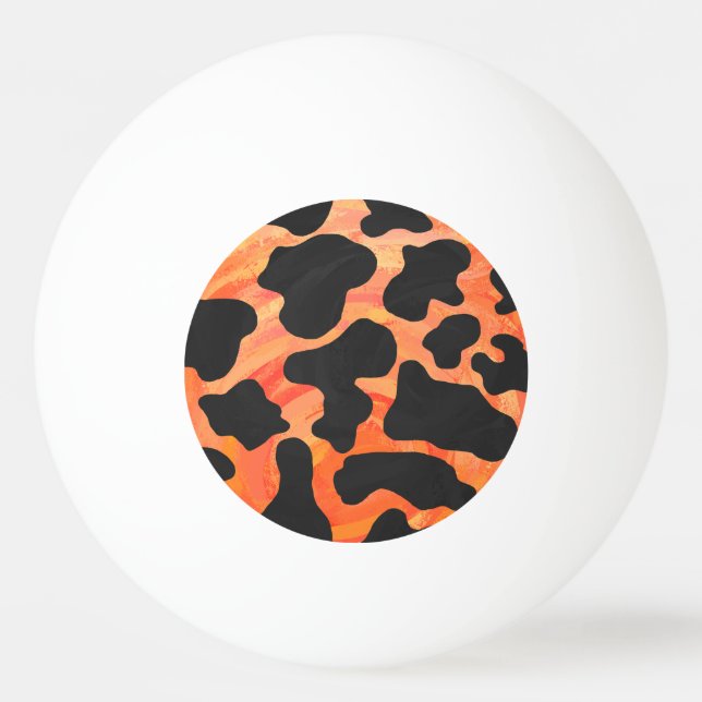 Kosvart och orange tryck pingisboll (Framsidan)